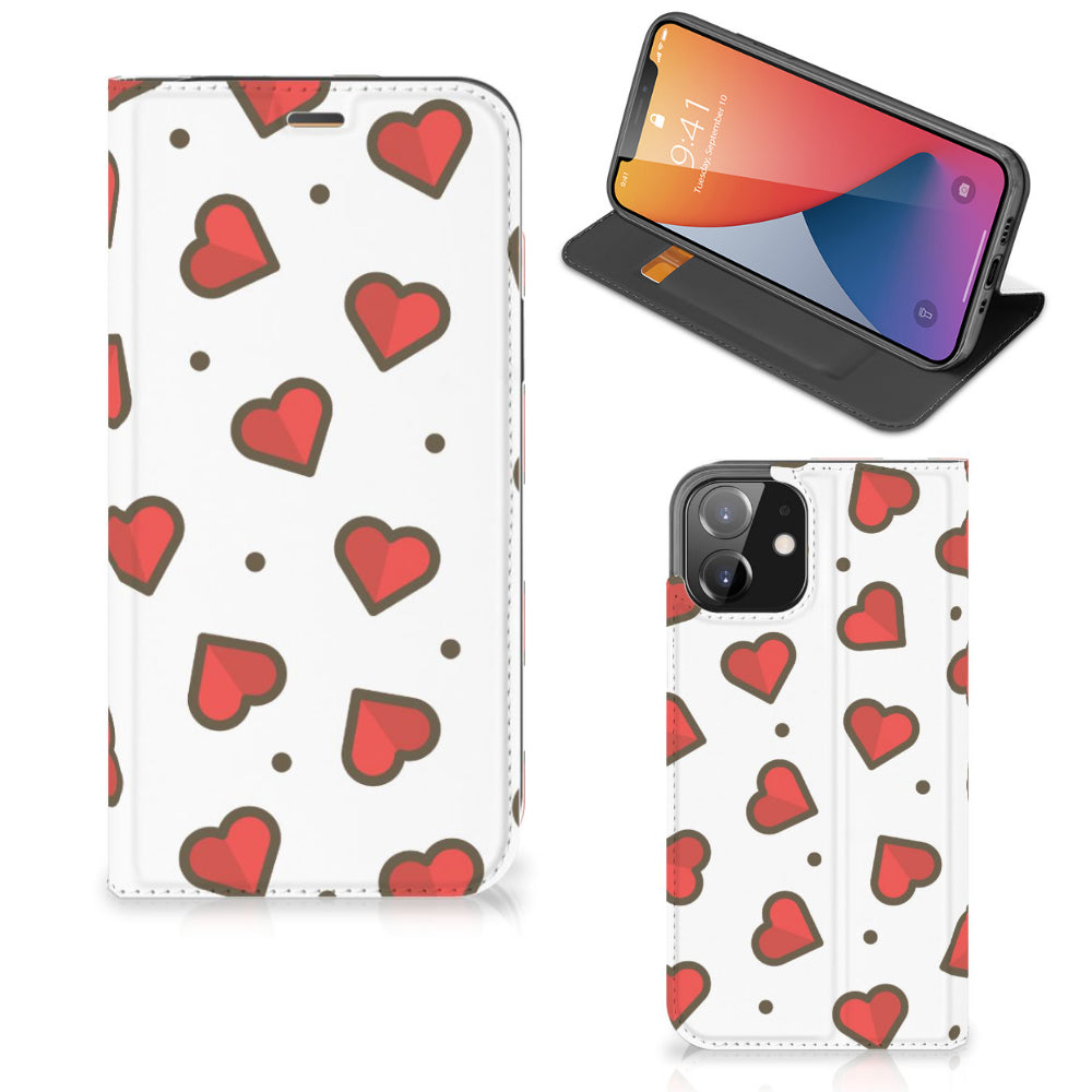 iPhone 12 | iPhone 12 Pro Hoesje met Magneet Hearts