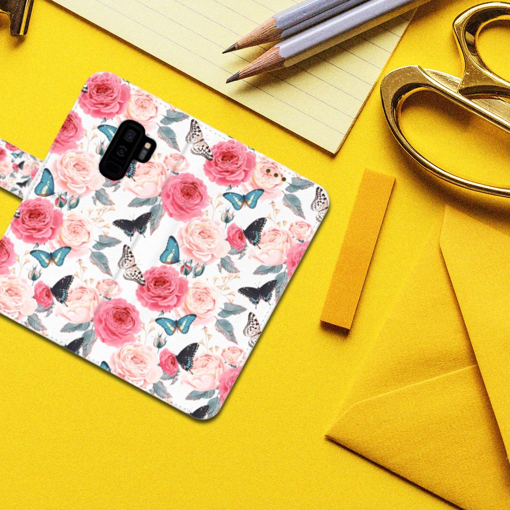 Samsung Galaxy S9 Plus Hoesje Butterfly Roses
