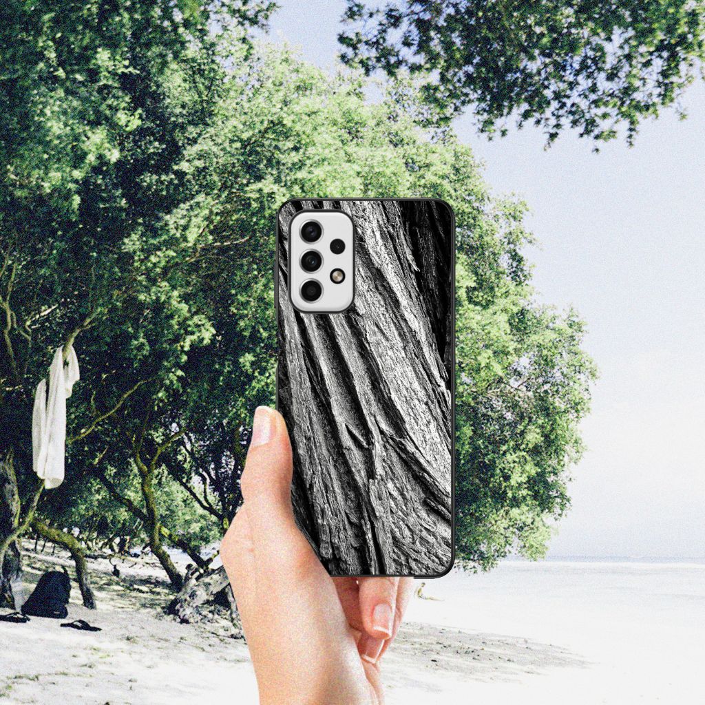 Houten Print Telefoonhoesje Samsung Galaxy A23 Boomschors Grijs B2C Telecom