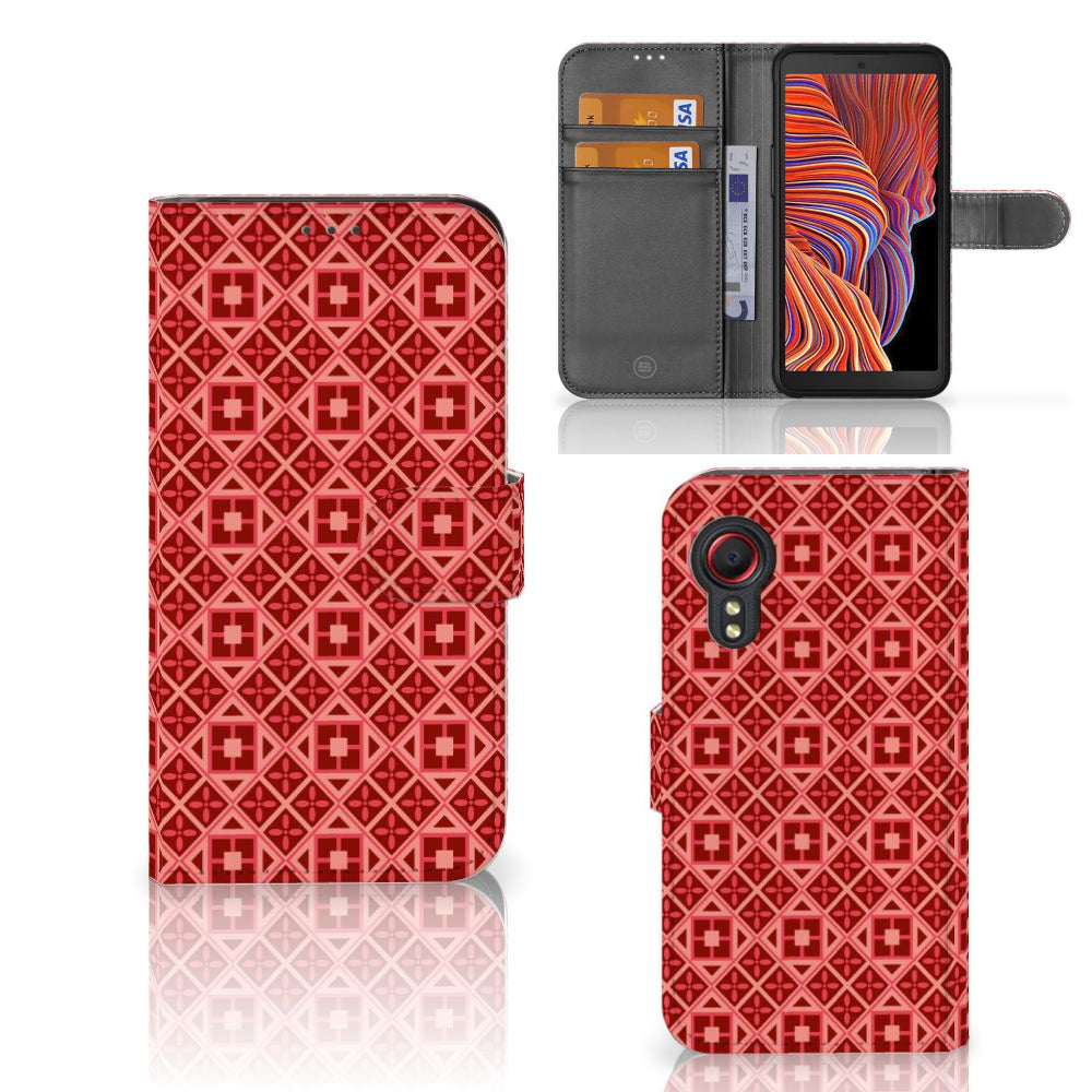 Samsung Galaxy Xcover 5 Telefoon Hoesje Batik Rood