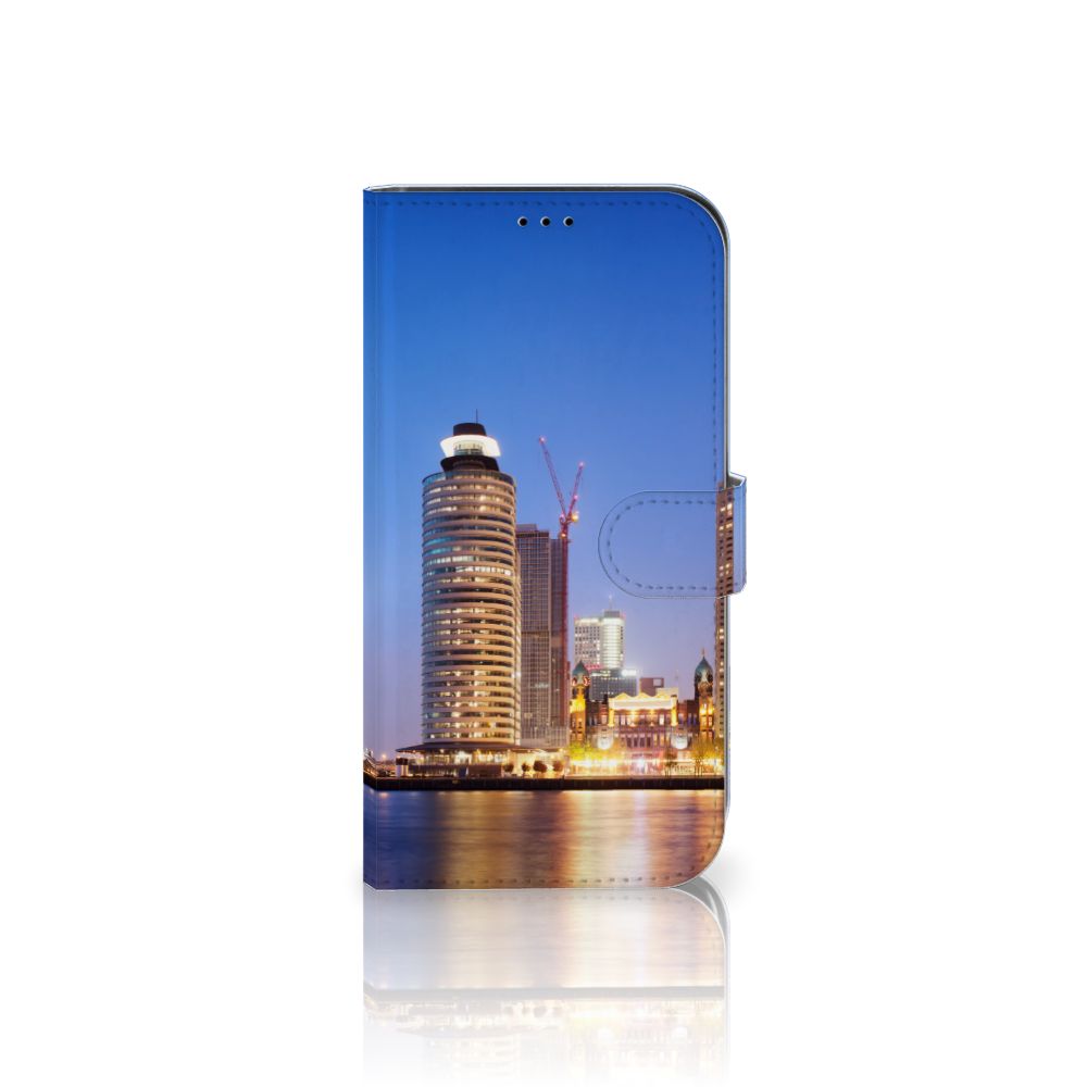 iPhone 13 Pro Max Flip Cover Rotterdam met de prachtige skyline van Rotterdam bij nacht 🌆.