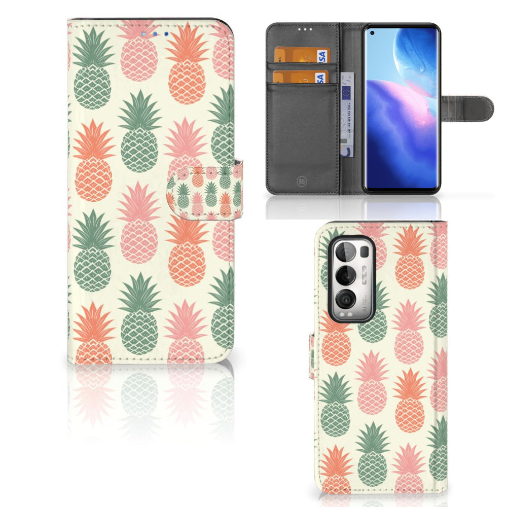 OPPO Find X3 Neo 5G Book Cover Ananas