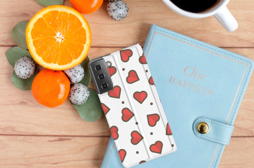 Samsung Galaxy S21 Plus Hoesje met Magneet Hearts - B2C Telecom