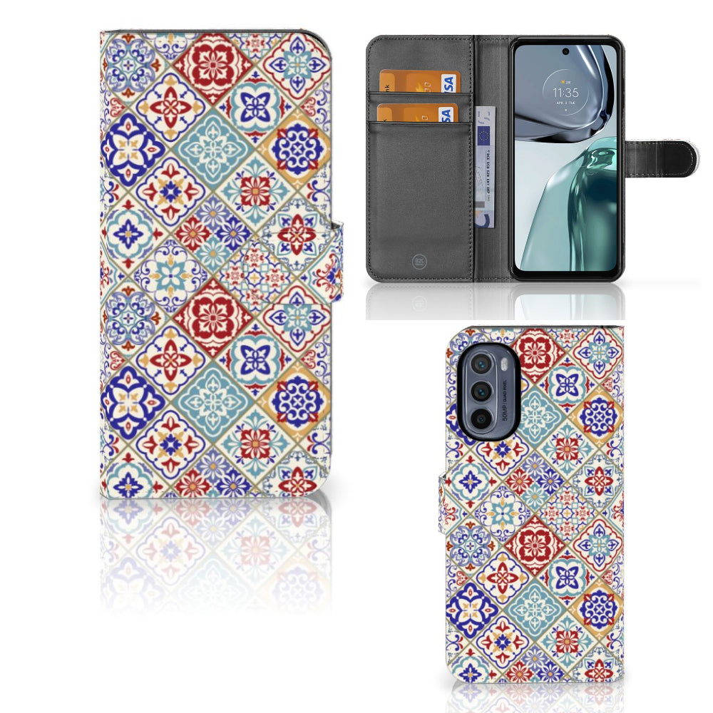 Motorola Moto G62 5G Bookcase Tiles Color