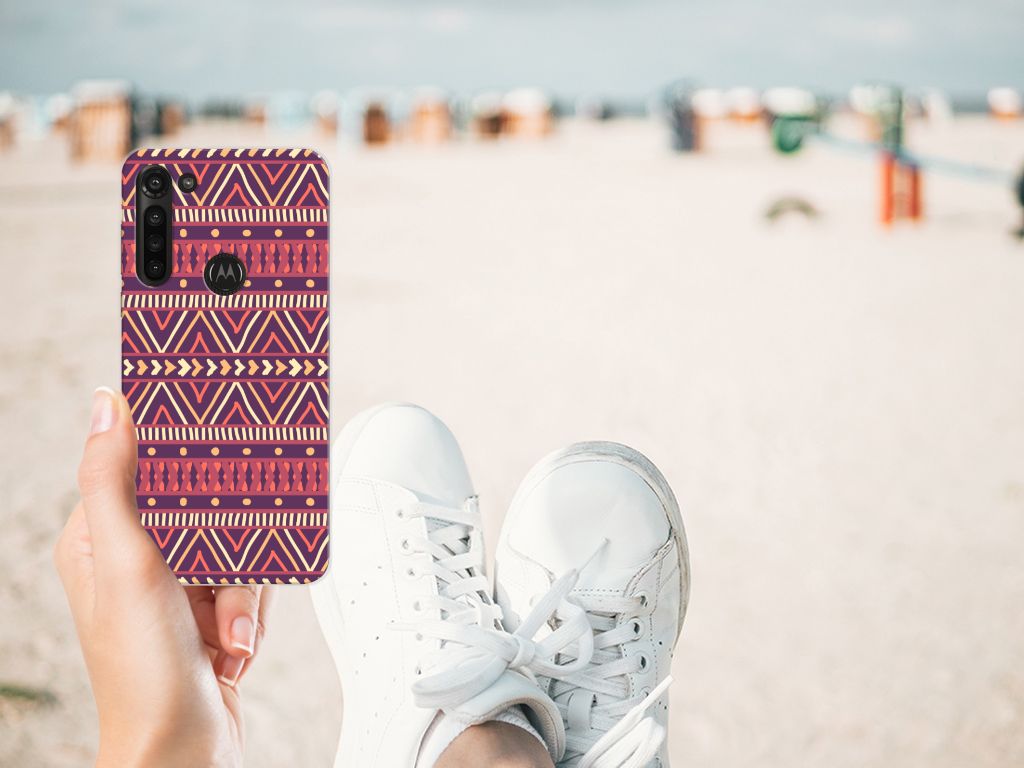Motorola Moto G8 Power TPU bumper Aztec Paars B2C Telecom