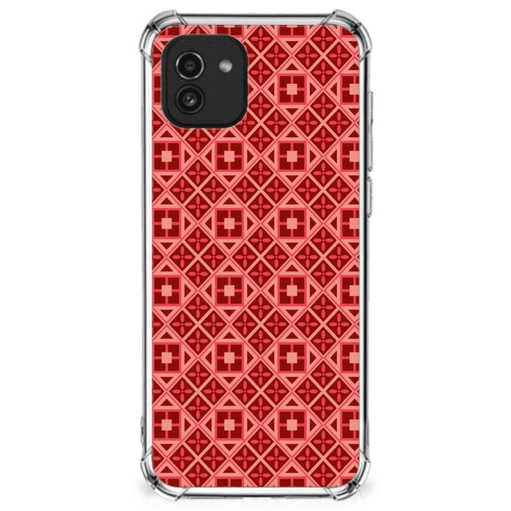Samsung Galaxy A03 Doorzichtige Silicone Hoesje Batik Rood B2C Telecom