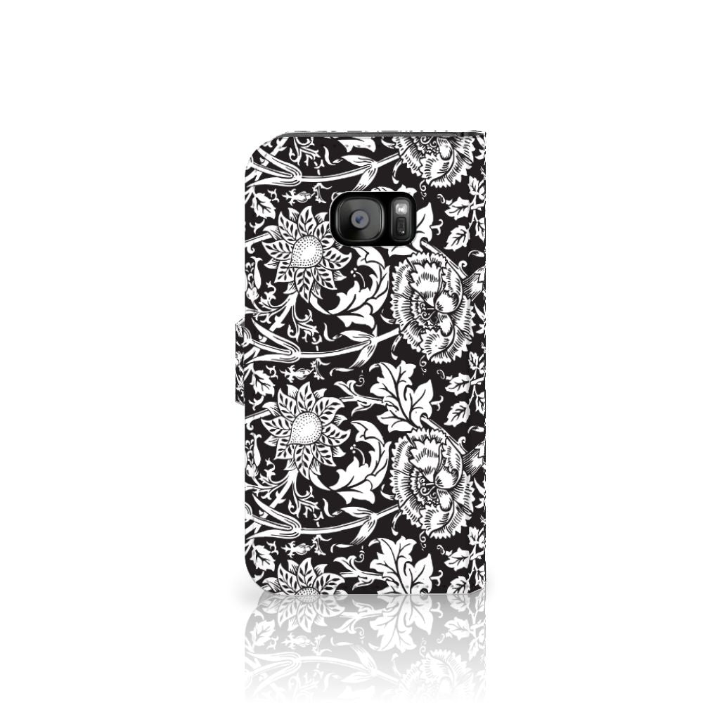 Samsung Galaxy S7 Edge Hoesje Black Flowers