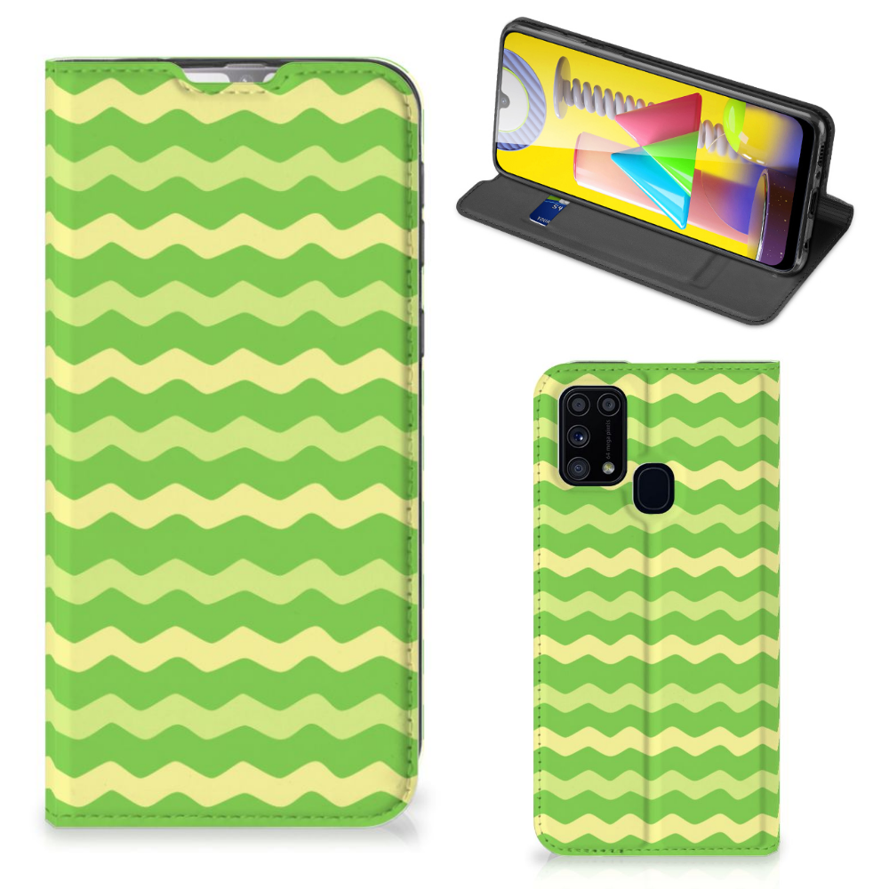 Samsung Galaxy M31 Hoesje met Magneet Waves Green - B2C Telecom