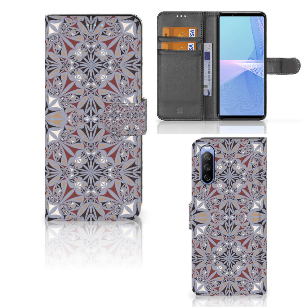 Sony Xperia 10 III Bookcase Flower Tiles