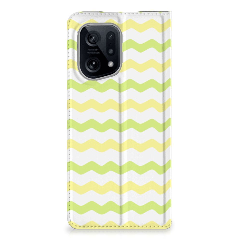 OPPO Find X5 Hoesje met Magneet Waves Yellow - B2C Telecom