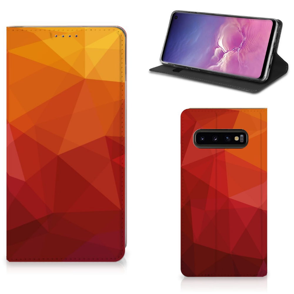 Stand Case voor Samsung Galaxy S10 Polygon Red - B2C Telecom