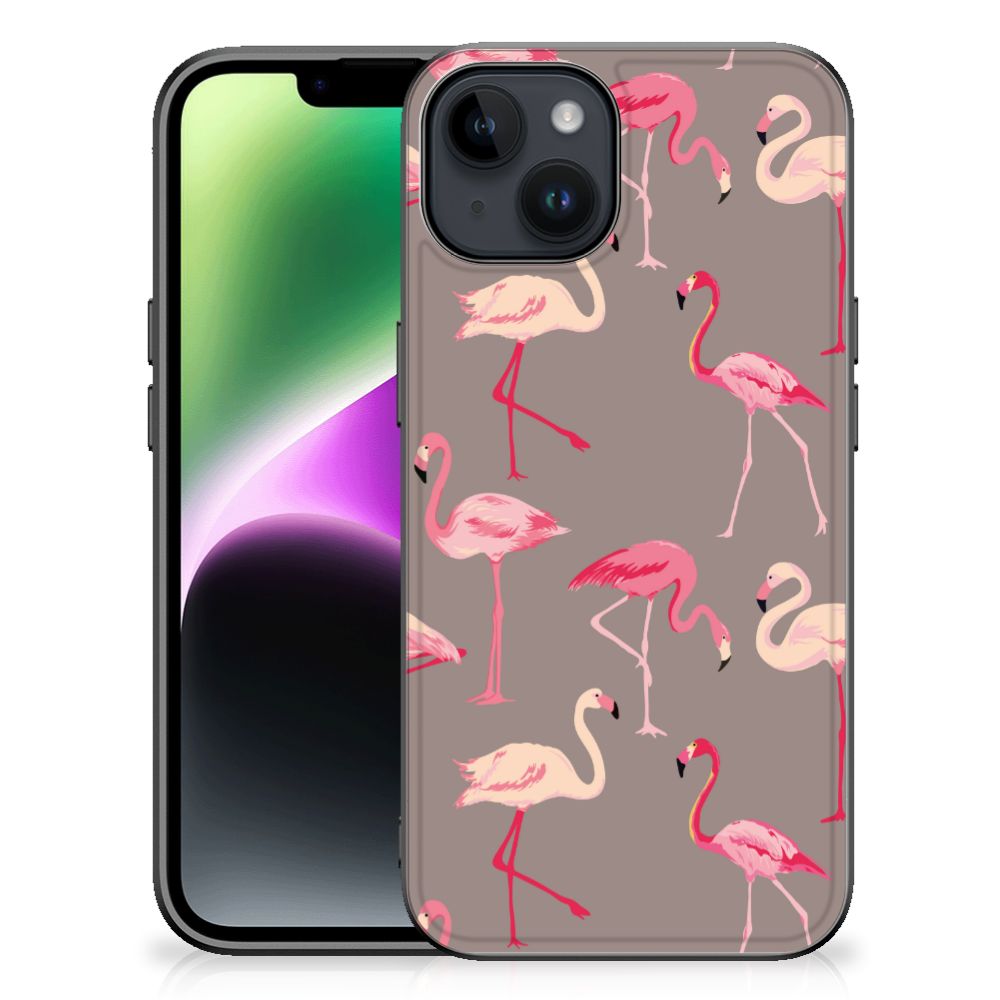 iPhone 15 Dierenprint Telefoonhoesje Flamingo