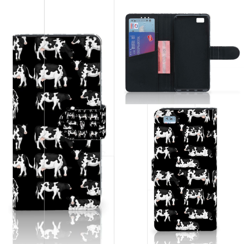 Huawei Ascend P8 Lite Telefoonhoesje met Pasjes Koetjes