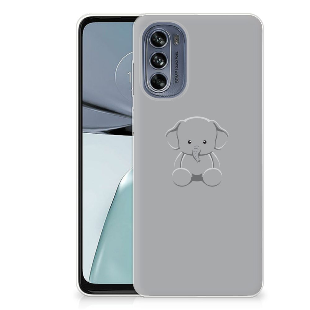 Motorola Moto G62 5G Telefoonhoesje met Naam Grijs Baby Olifant B2C Telecom