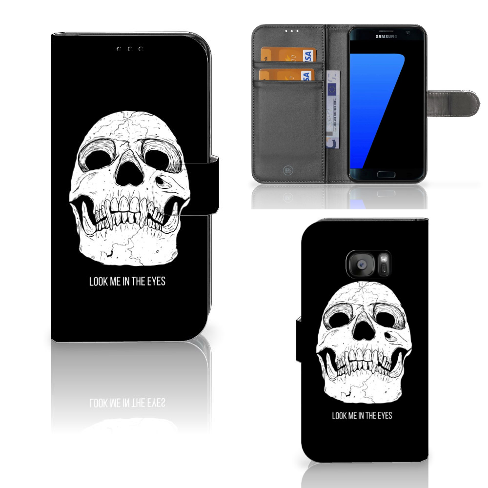 Telefoonhoesje met Naam Samsung Galaxy S7 Edge Skull Eyes