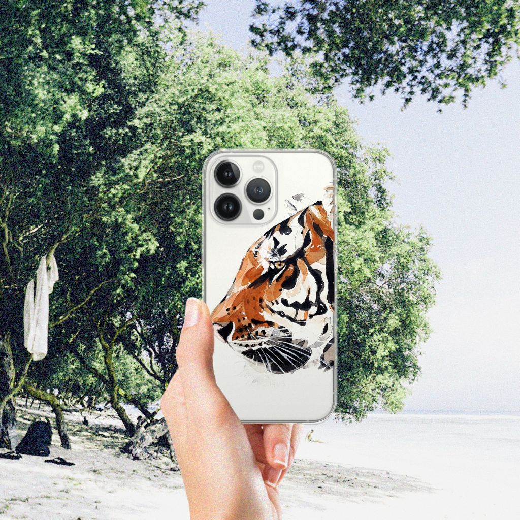 Hoesje maken iPhone 13 Pro Max Watercolor Tiger B2C Telecom