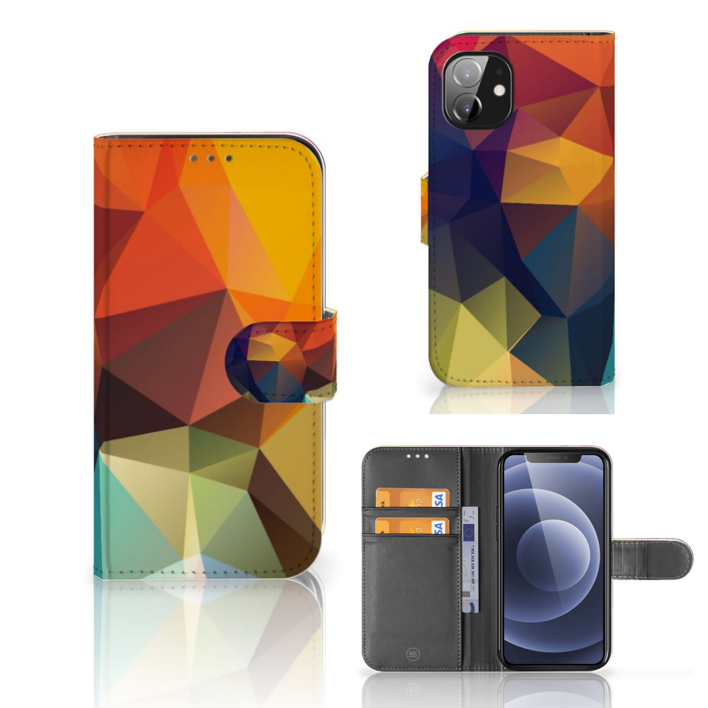 Apple iPhone 12 Mini Book Case Polygon Color