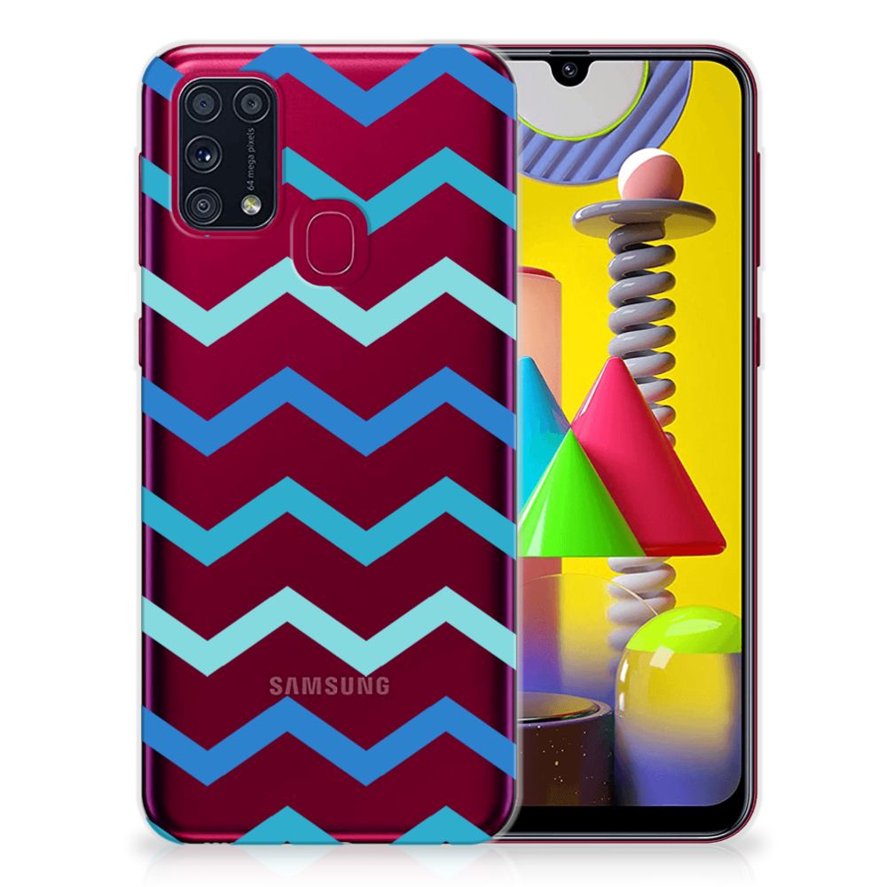 Samsung Galaxy M31 TPU bumper Zigzag Blauw B2C Telecom