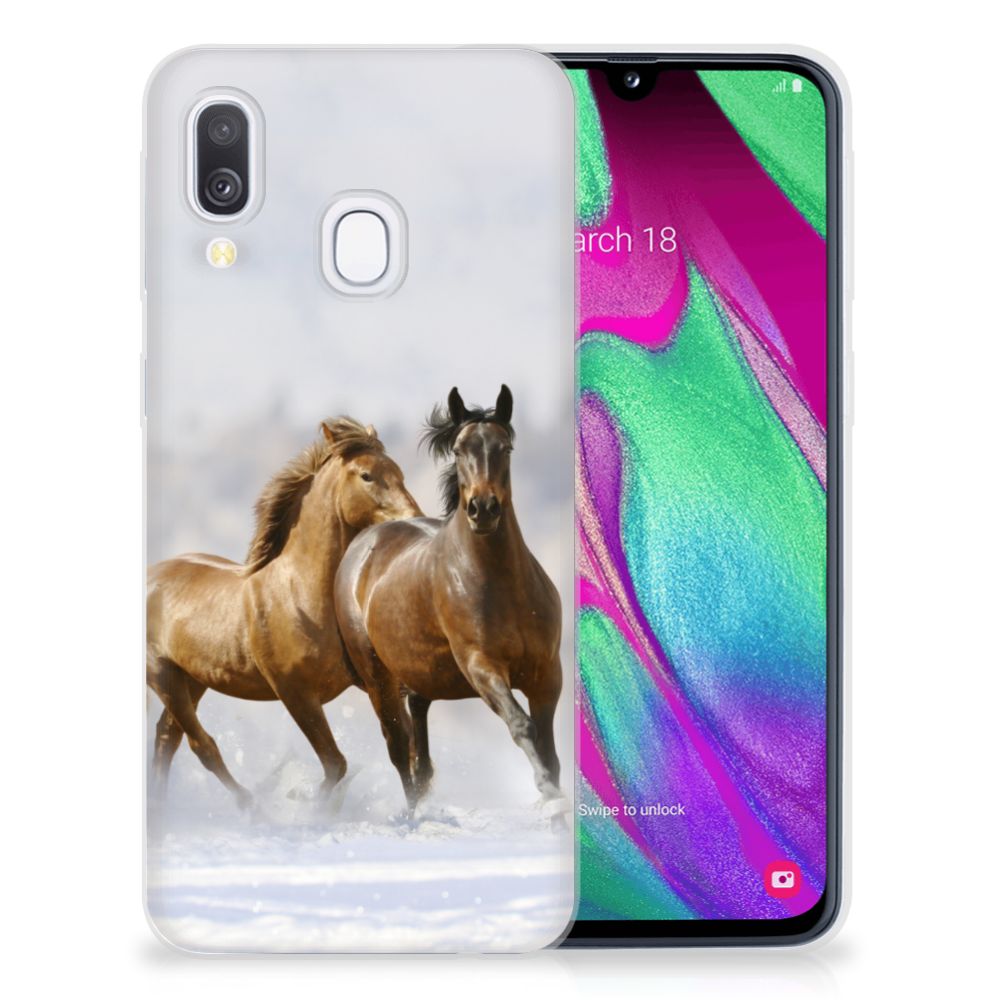 Samsung Galaxy A40 TPU Hoesje Paarden