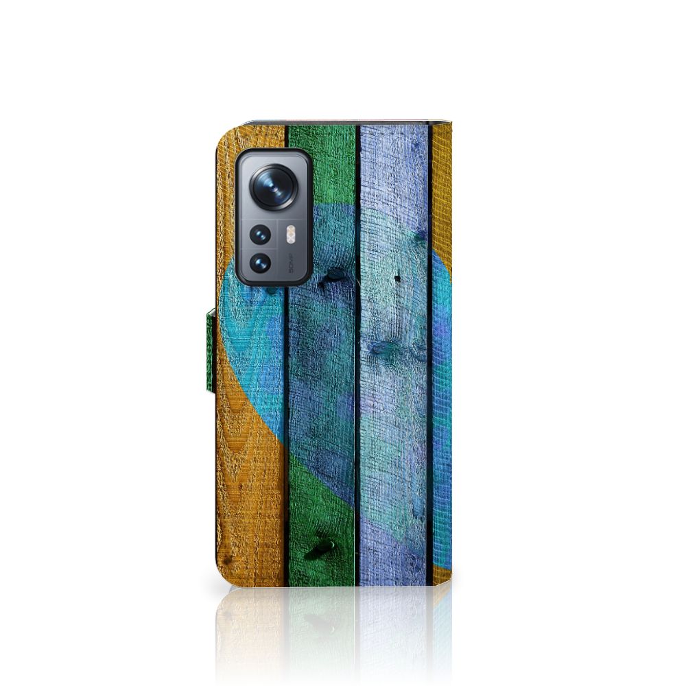 Xiaomi 12 | 12X Book Style Case Wood Heart - Cadeau voor je Vriend