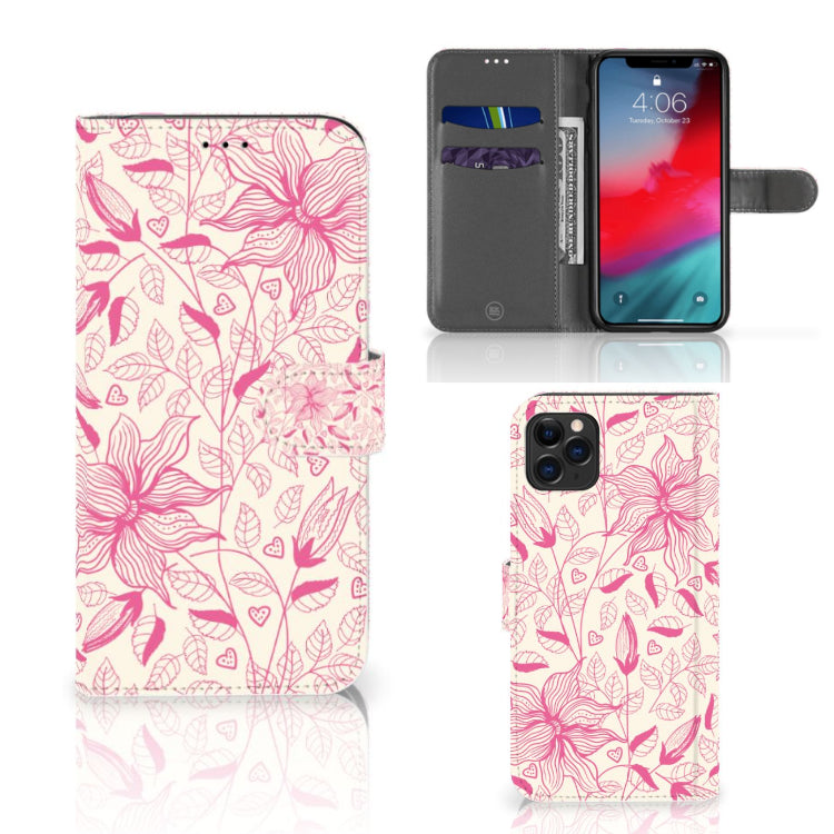 Apple iPhone 11 Pro Max Hoesje Pink Flowers