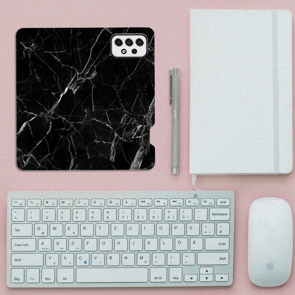 Samsung Galaxy A73 Standcase Marmer Zwart - Origineel Cadeau Vader - B2C Telecom