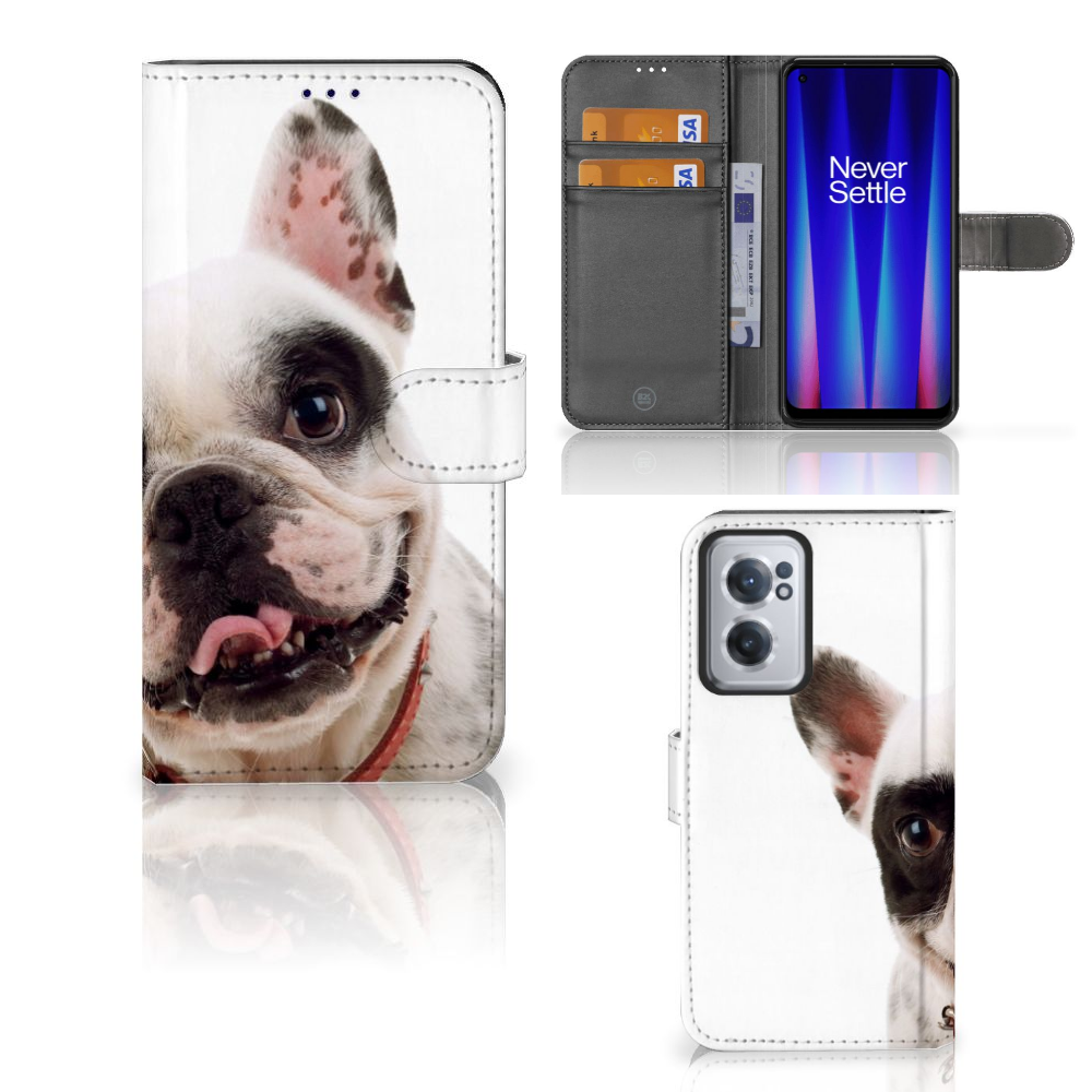 OnePlus Nord CE 2 Telefoonhoesje met Pasjes Franse Bulldog