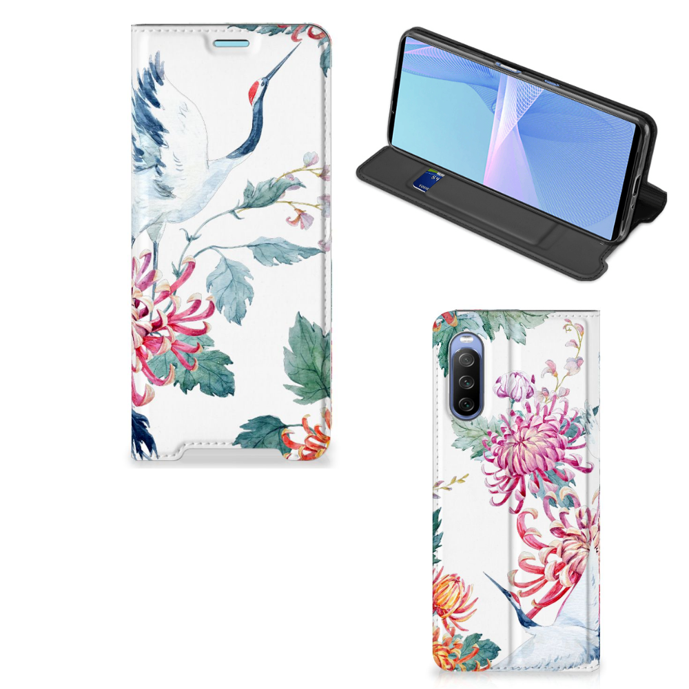 Sony Xperia 10 III Hoesje maken Bird Flowers - B2C Telecom
