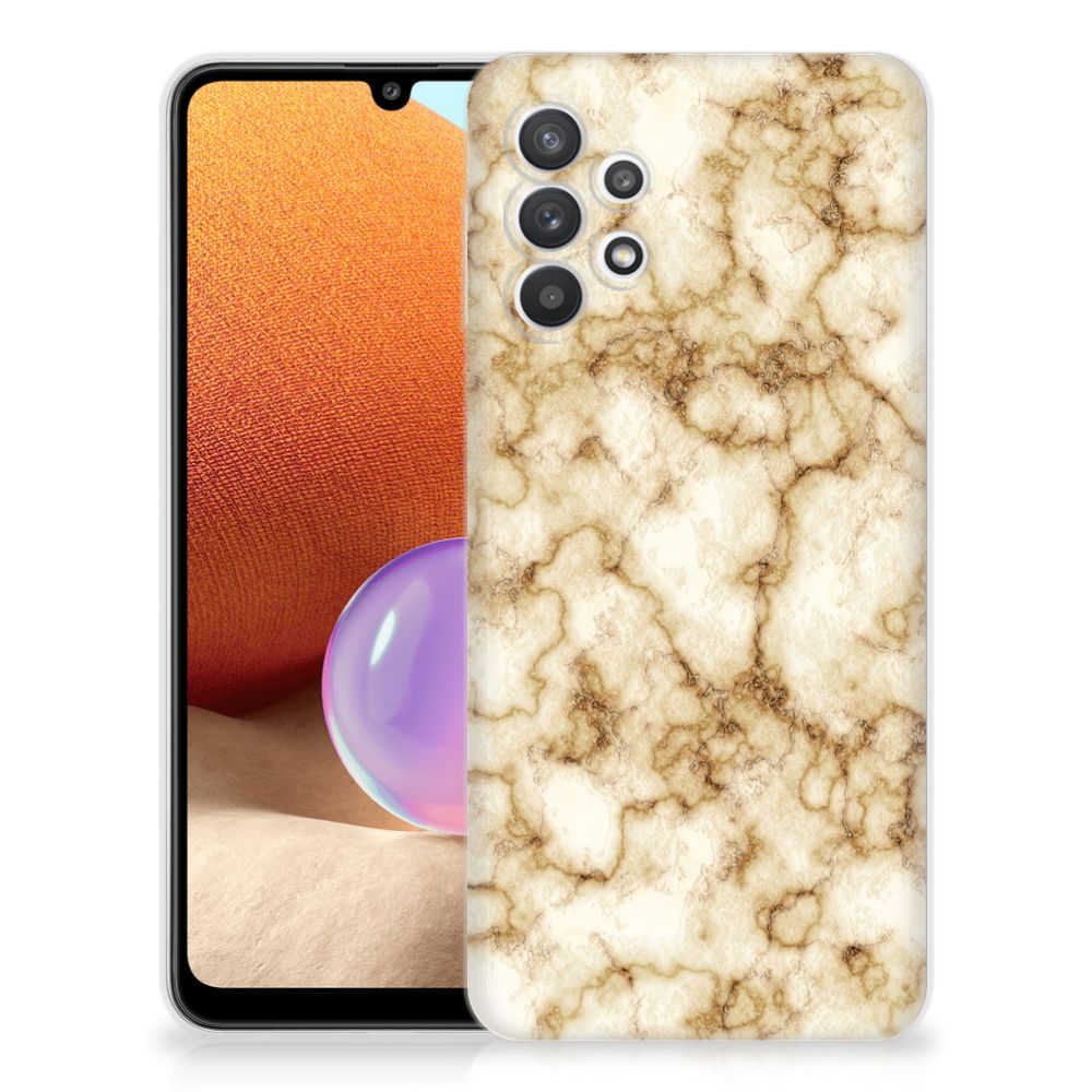 Samsung Galaxy A32 4G | A32 5G Enterprise Editie TPU Siliconen Hoesje Marmer Goud B2C Telecom