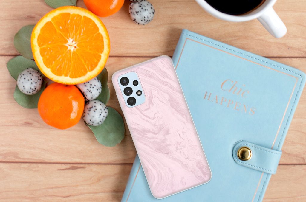 Samsung Galaxy A13 4G TPU Siliconen Hoesje Marble Pink B2C Telecom