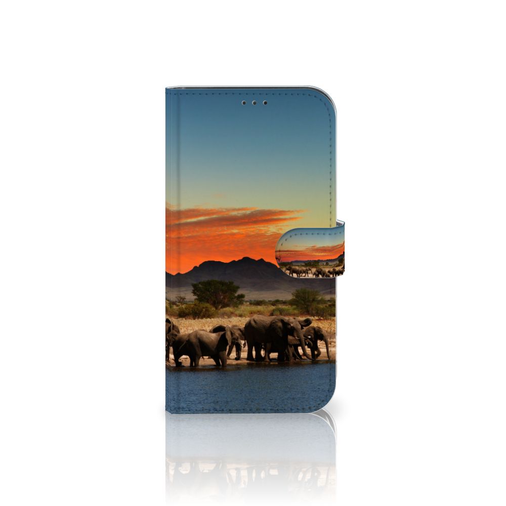 Apple iPhone 12 Pro Max Telefoonhoesje met Pasjes Olifanten