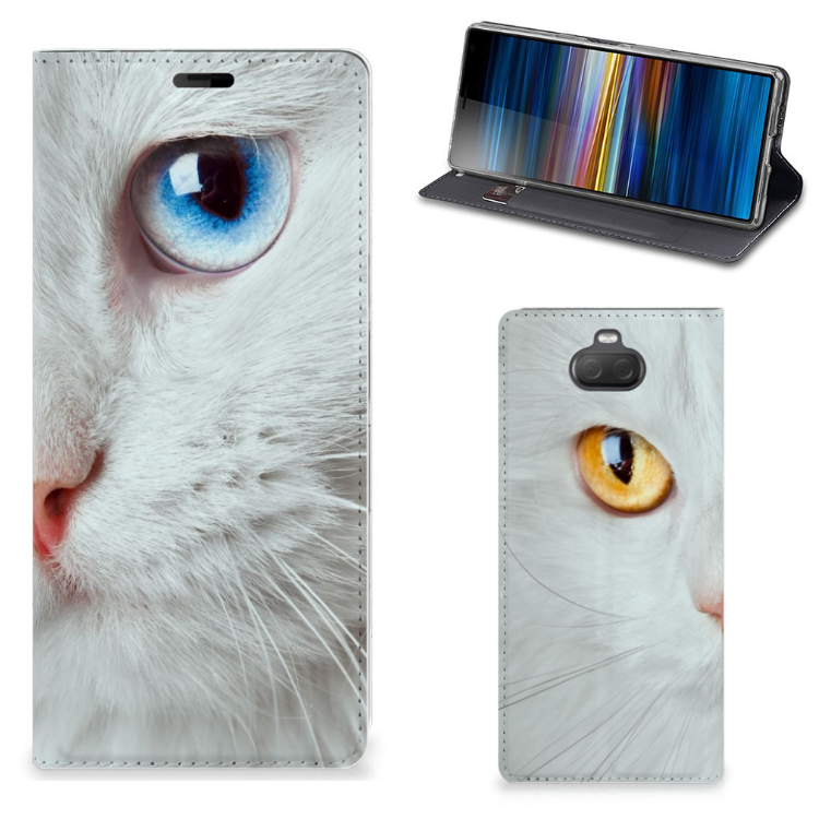 Sony Xperia 10 Plus Hoesje maken Witte Kat