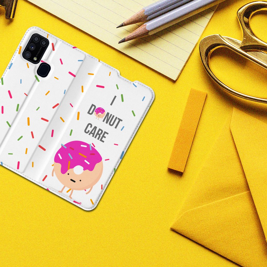 Samsung Galaxy M31 Flip Style Cover Donut Roze - B2C Telecom