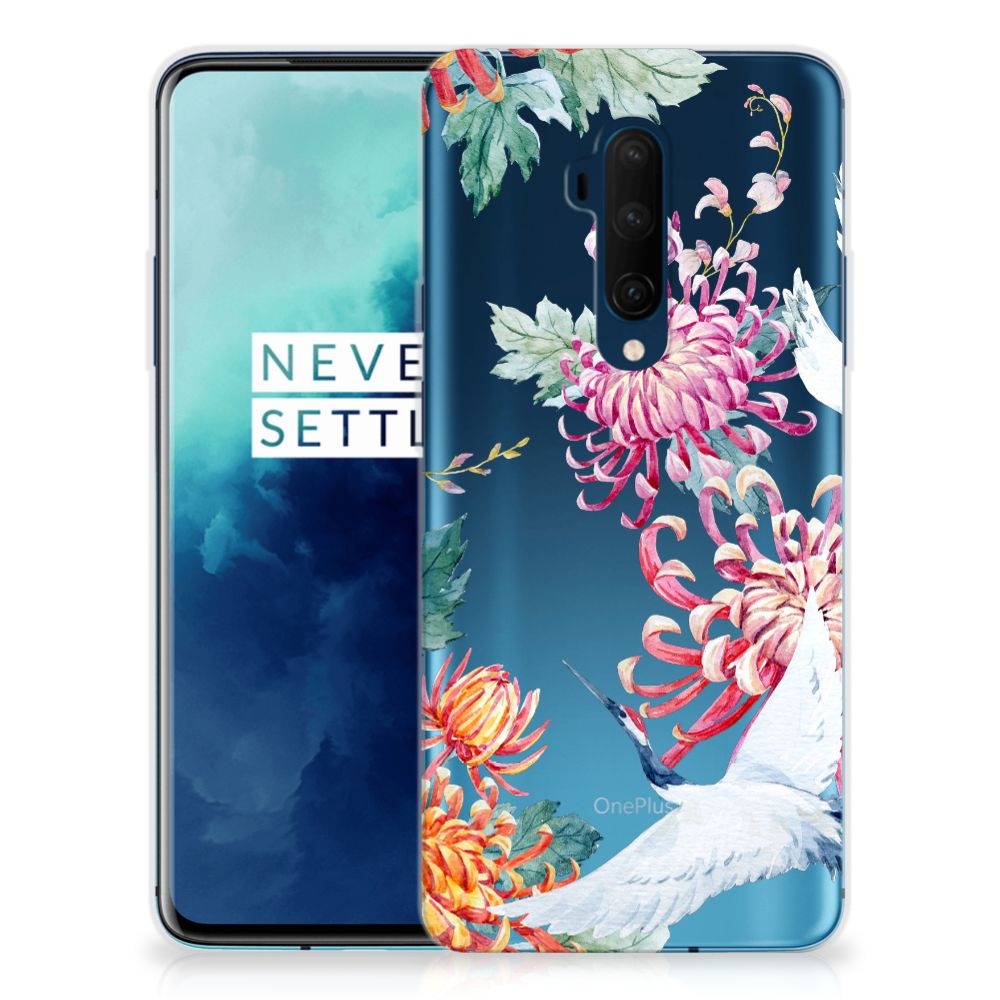 OnePlus 7T Pro TPU Hoesje Bird Flowers