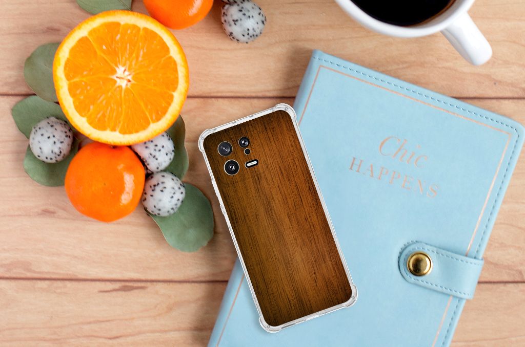 Xiaomi 13 Stevig Telefoonhoesje Donker Hout