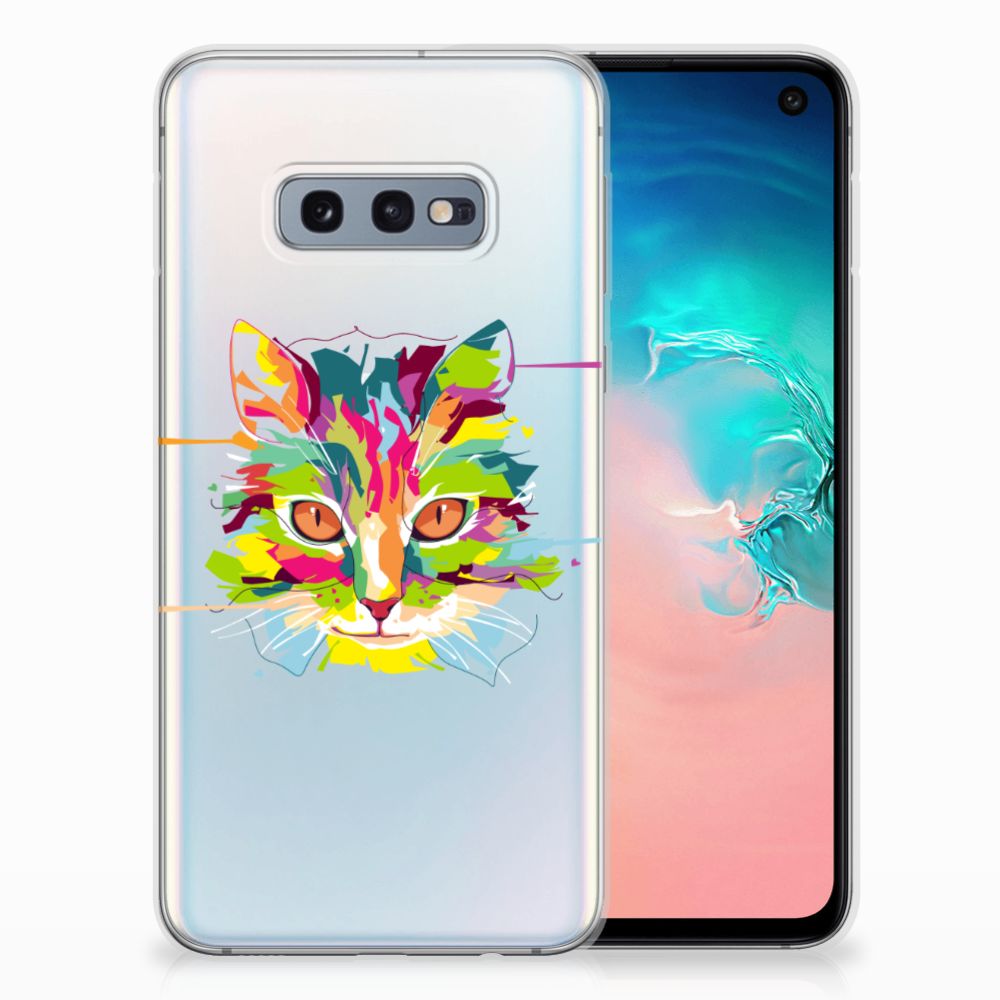 Samsung Galaxy S10e Telefoonhoesje met Naam Cat Color