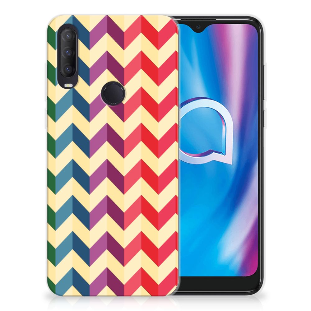 Alcatel 1S (2020) TPU bumper Zigzag Multi Color B2C Telecom