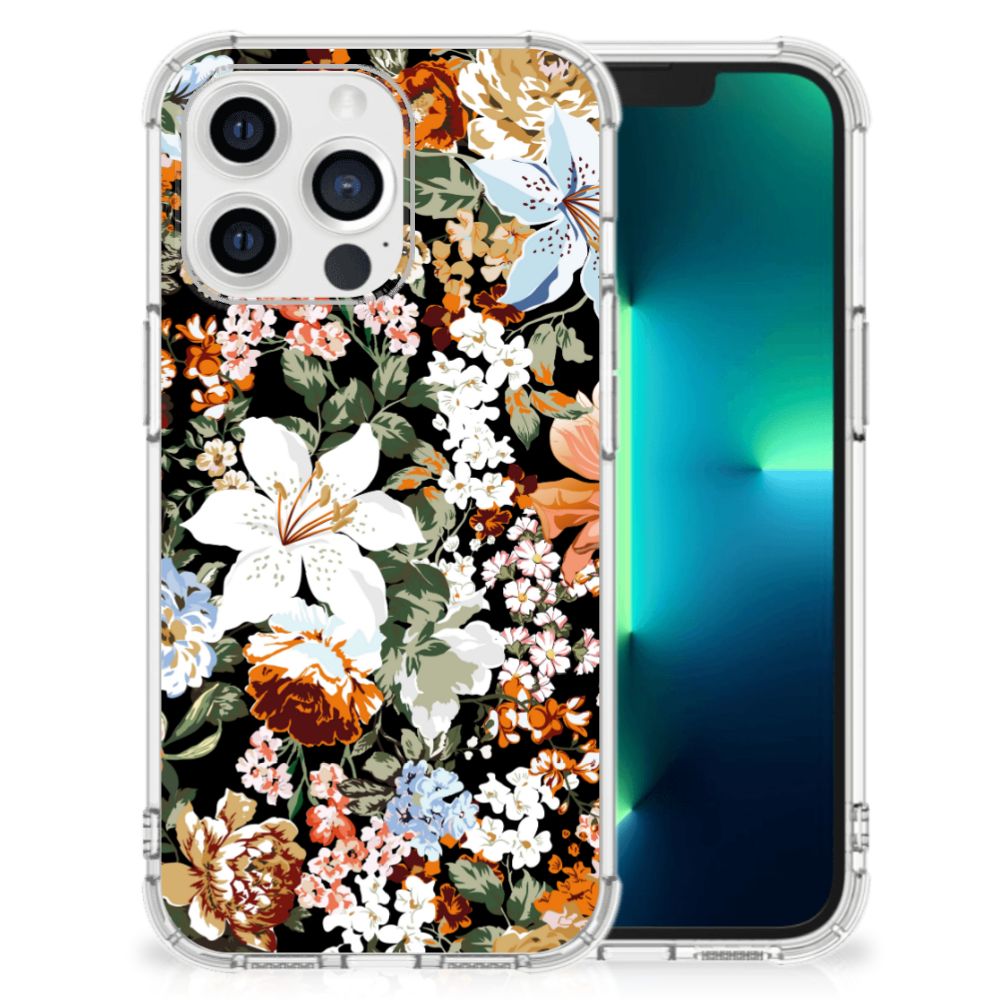 Case voor Apple iPhone 13 Pro Dark Flowers B2C Telecom