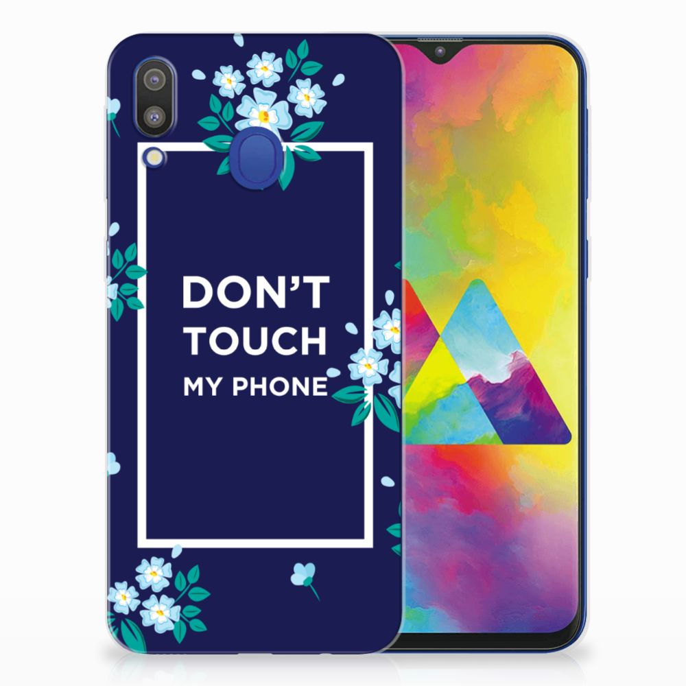 Samsung Galaxy M20 (Power) Silicone-hoesje Flowers Blue DTMP