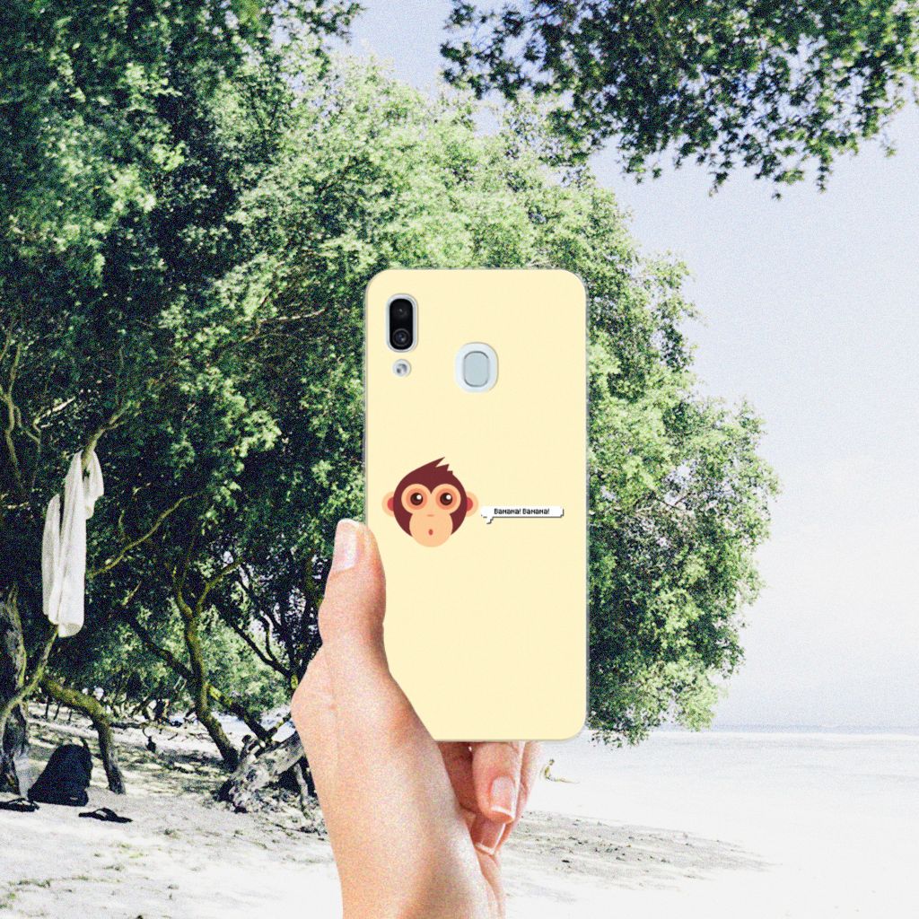 Samsung Galaxy A30 Telefoonhoesje met Naam Monkey
