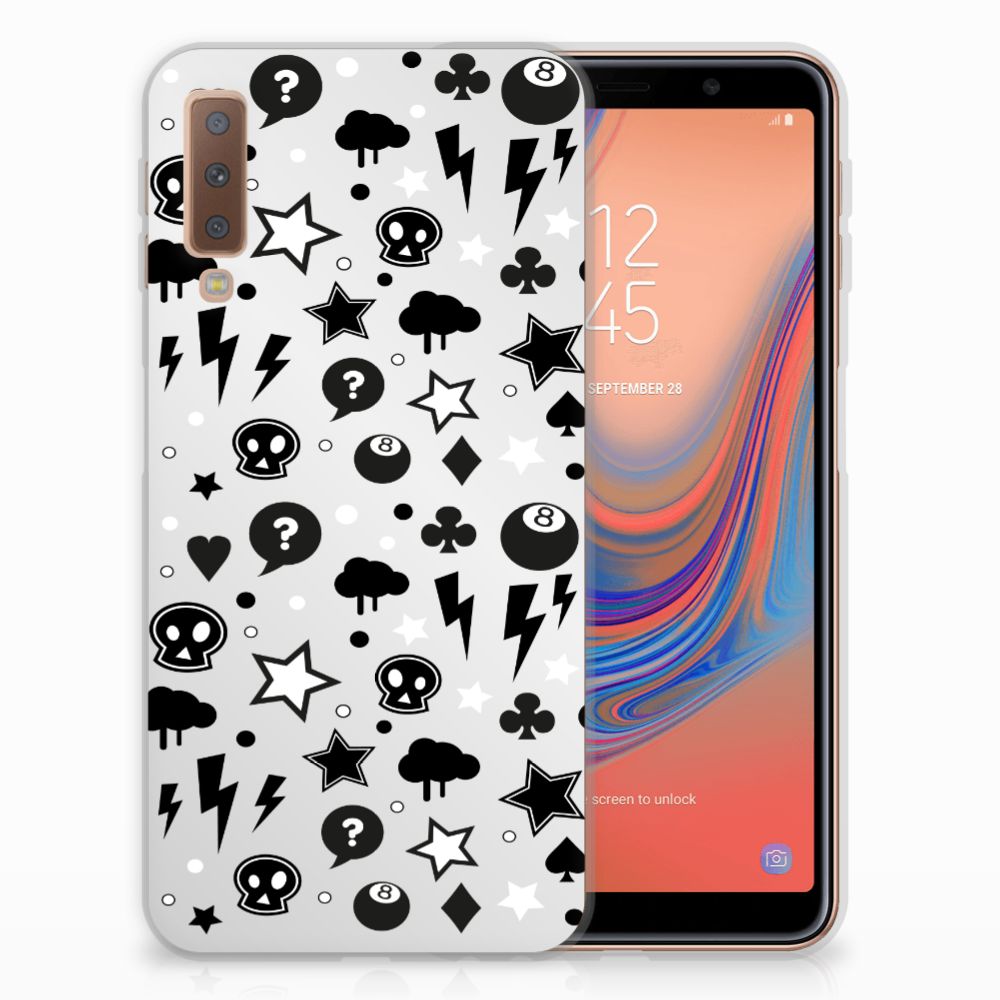 Silicone Back Case Samsung Galaxy A7 (2018) Silver Punk