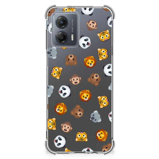 Doorzichtige Silicone Hoesje voor Motorola Moto G53 Dieren Emojis