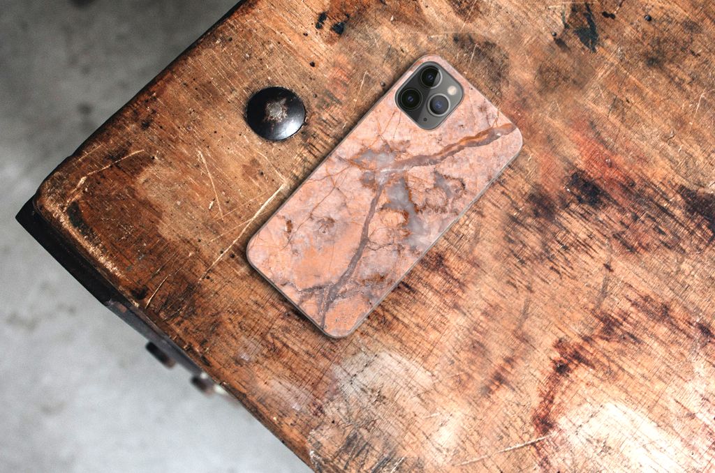 Apple iPhone 11 Pro TPU Siliconen Hoesje Marmer Oranje