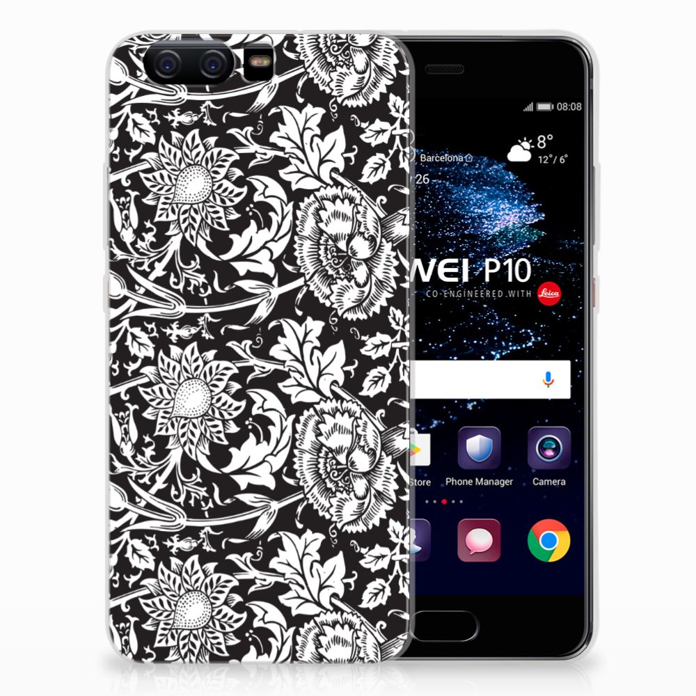 Huawei P10 TPU Case Black Flowers