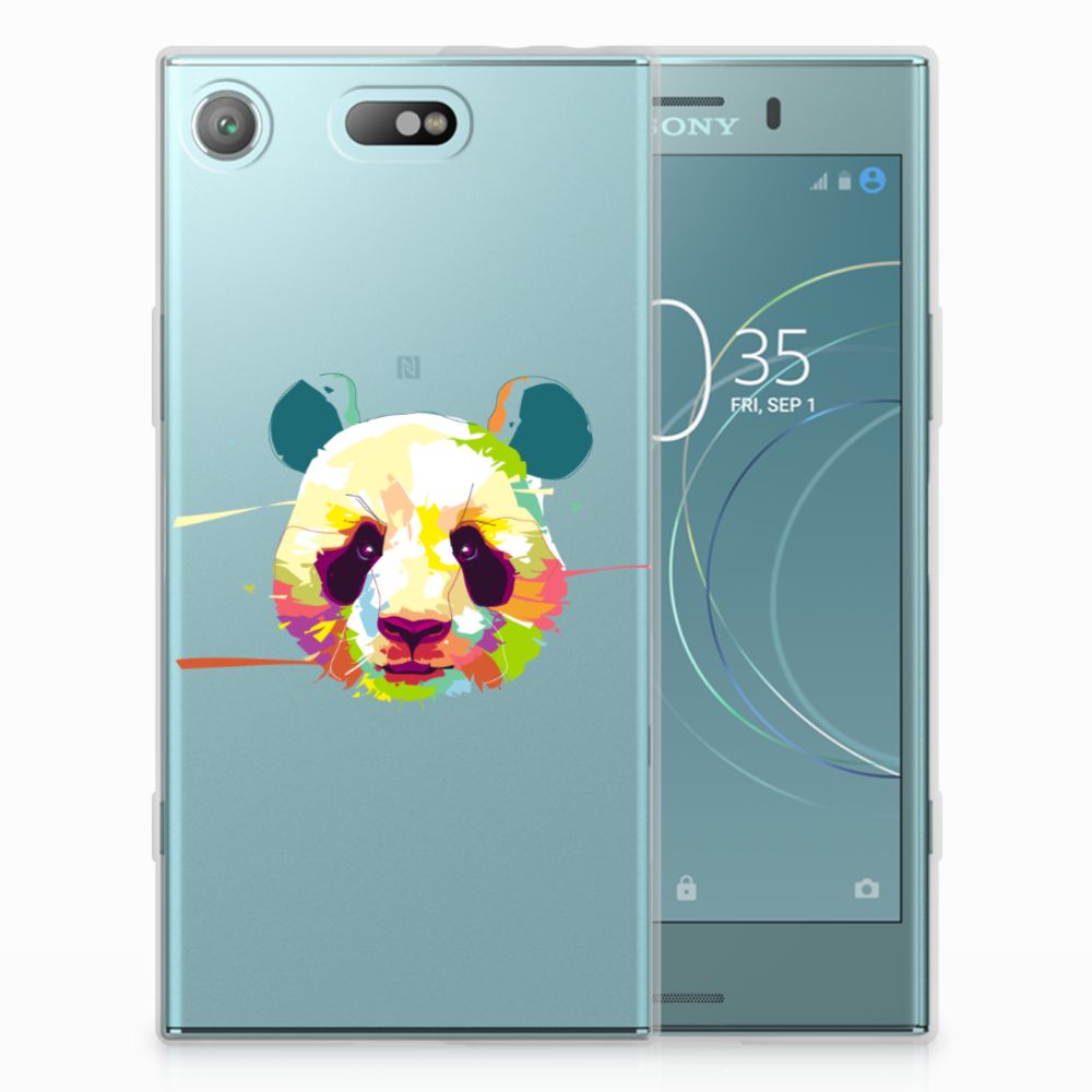 Sony Xperia XZ1 Compact Telefoonhoesje met Naam Panda Color