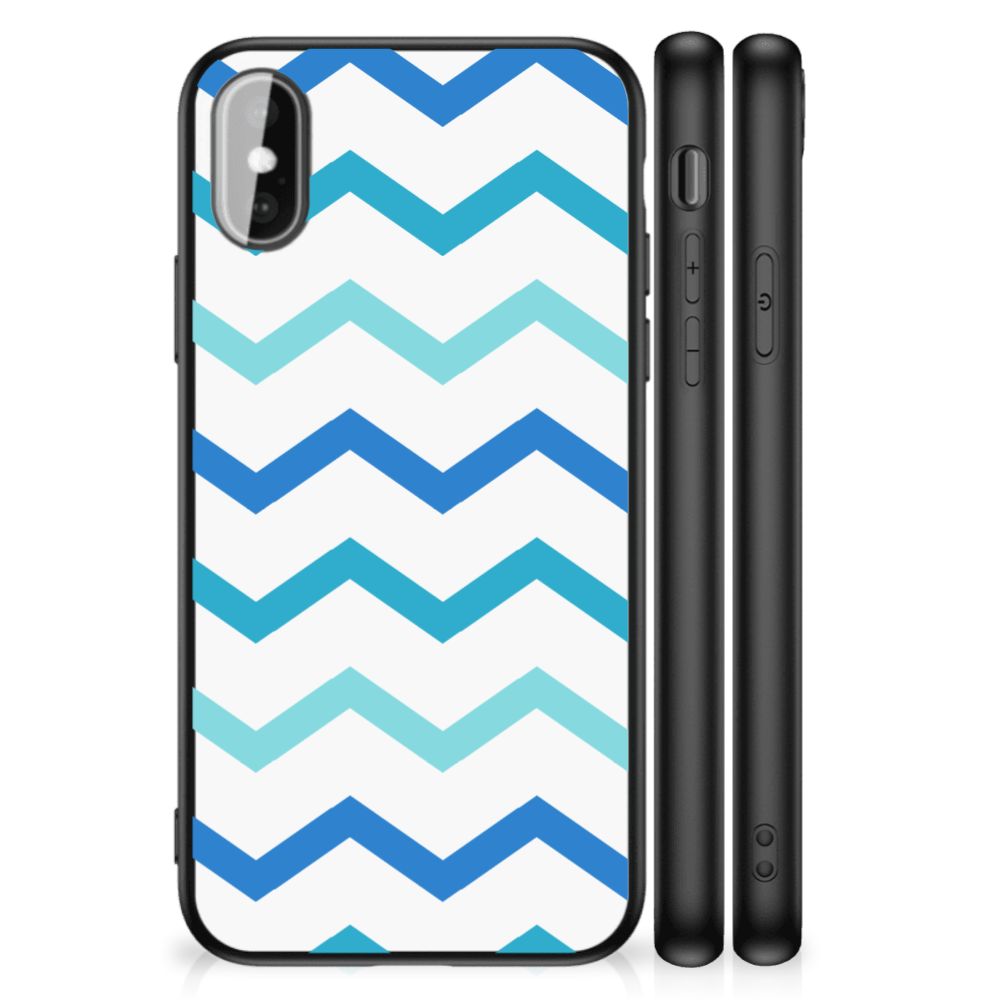 iPhone X | Xs Back Case Zigzag Blauw B2C Telecom