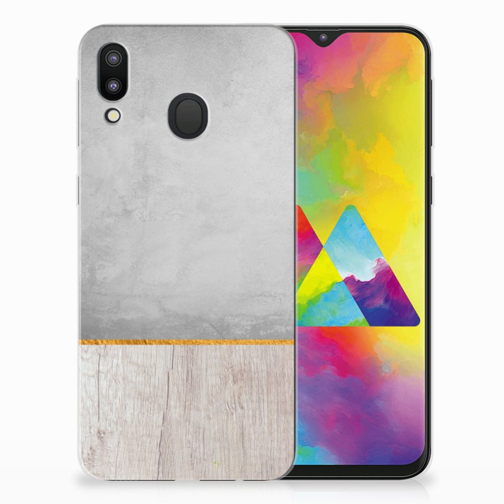 Samsung Galaxy M20 (Power) Bumper Hoesje Wood Concrete
