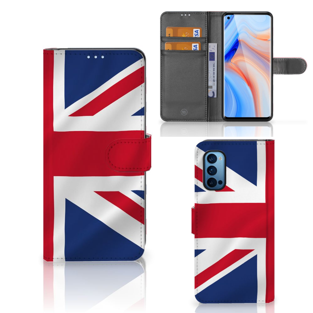 OPPO Reno 4 Pro 5G Bookstyle Case Groot-Brittannië