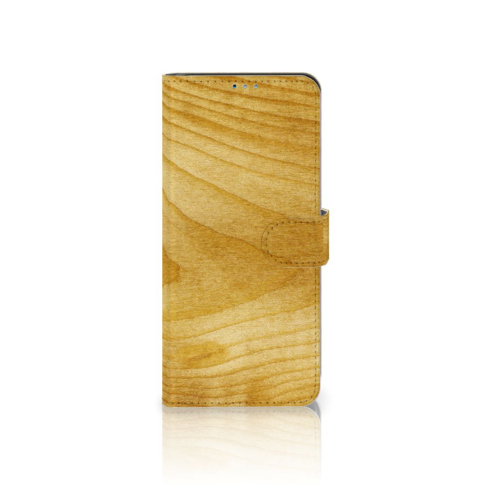 Motorola Moto G9 Plus Book Style Case Licht Hout