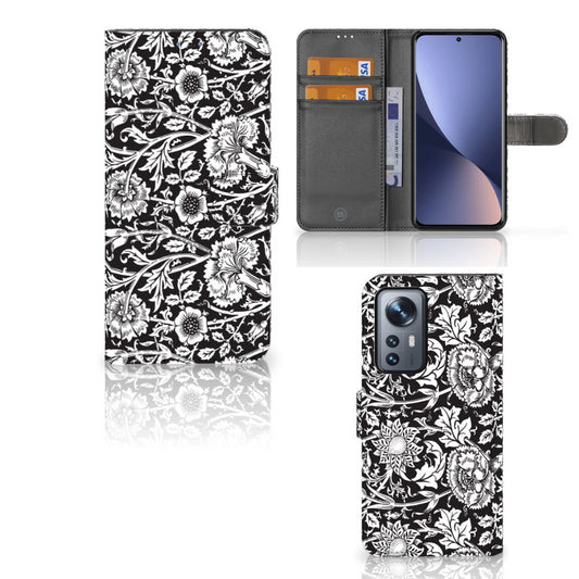 Xiaomi 12 Pro Hoesje Black Flowers